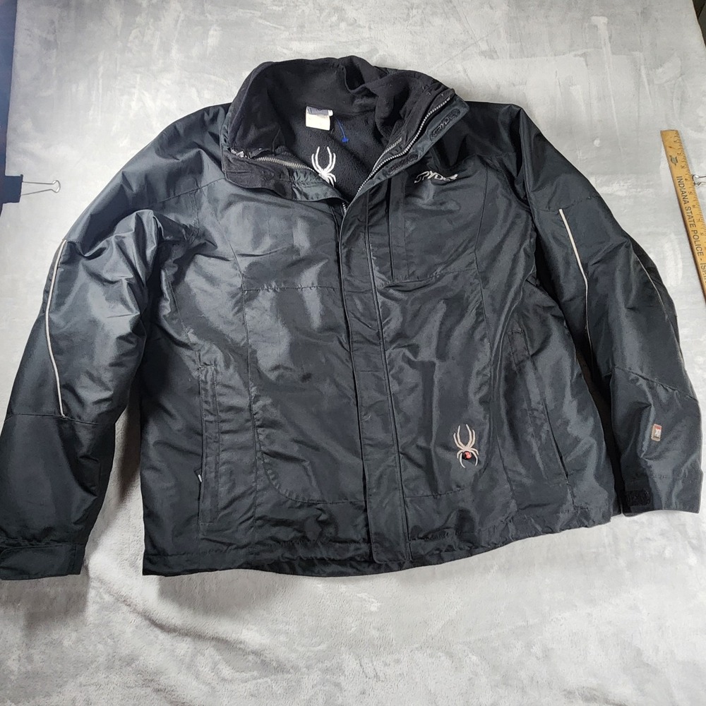 Spyder XScap Ski Jacket Mens XL Black Insulated Hooded Winter Coat Vintage Gorp